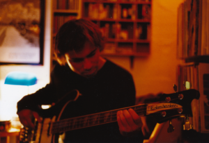 Philipp Rauenbusch laying down bass on Live What You Feel